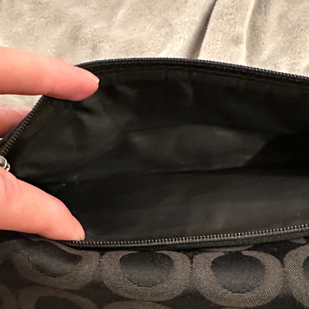 Coach Black and Silver Signature Clutch - Picture 7 of 10